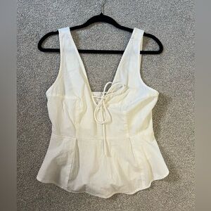 Free people white peplum top